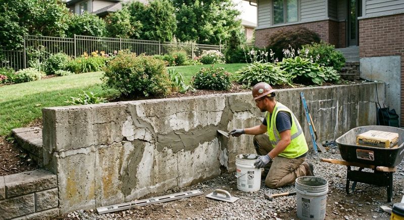 Brick Retaining Wall Repair in Charleston, WV