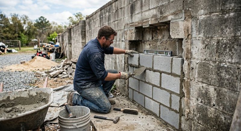 Cinder Block Wall Repair in Elkview, WV