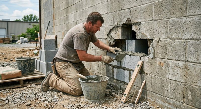 Cinder Block Wall Repair in Charleston, WV
