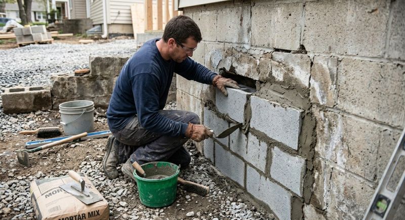 Concrete Block Repair in Indore, WV