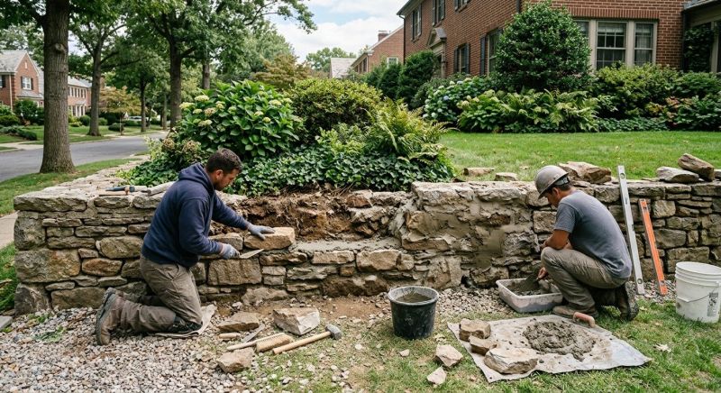 Stone Wall Repair in Hurricane, WV